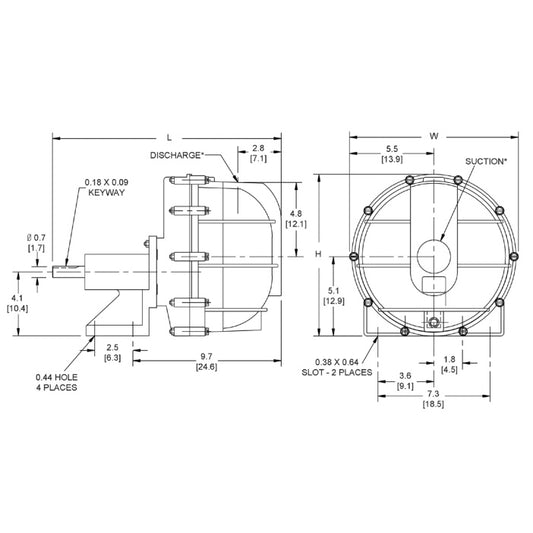 AMT 3826-99 2" Thermoplastic Self-Priming Dewatering Pedestal Pump (Buna-N Seal, 5 HP Min)