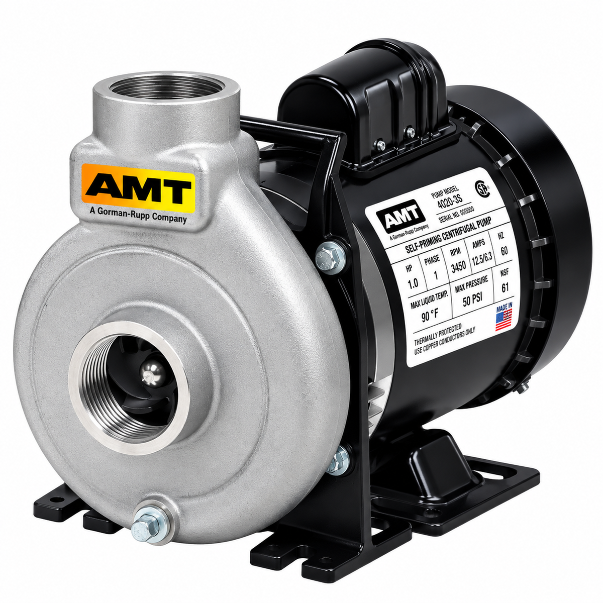 AMT 388J-98 Stainless Steel Centrifugal Pump (1-1/2 HP, Single Phase, 1-1/2" NPT, 115/230V)