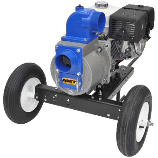 AMT 3993-Z6 4" Aluminum w/ Cast Iron Self-Priming Engine Driven Trash Pump with Transport Dolly & Wheel Kit (Hatz Diesel 1B50 Engine, Viton®/Silicon Carbide Seal)