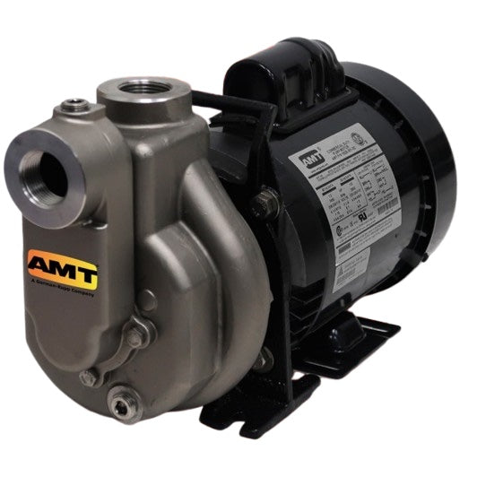 AMT 429A-98 1" Stainless Steel Self-Priming Electric Motor Driven Centrifugal Pump (1/2 HP, TEFC, 56J, 115/230V, Single Phase, Viton®/SS)