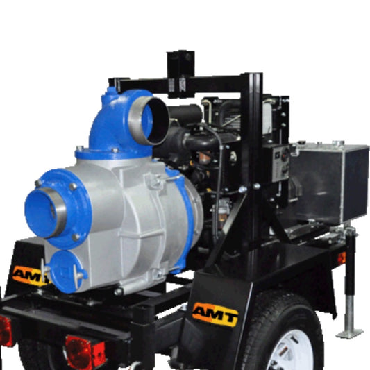 AMT 5586-H6 Skid Mounted 6" Aluminum Self-Priming Engine Driven Trash Pump (Honda V-Twin OHV Engine, Viton®/Silicon Carbide Seal) **Trailer Not Included**