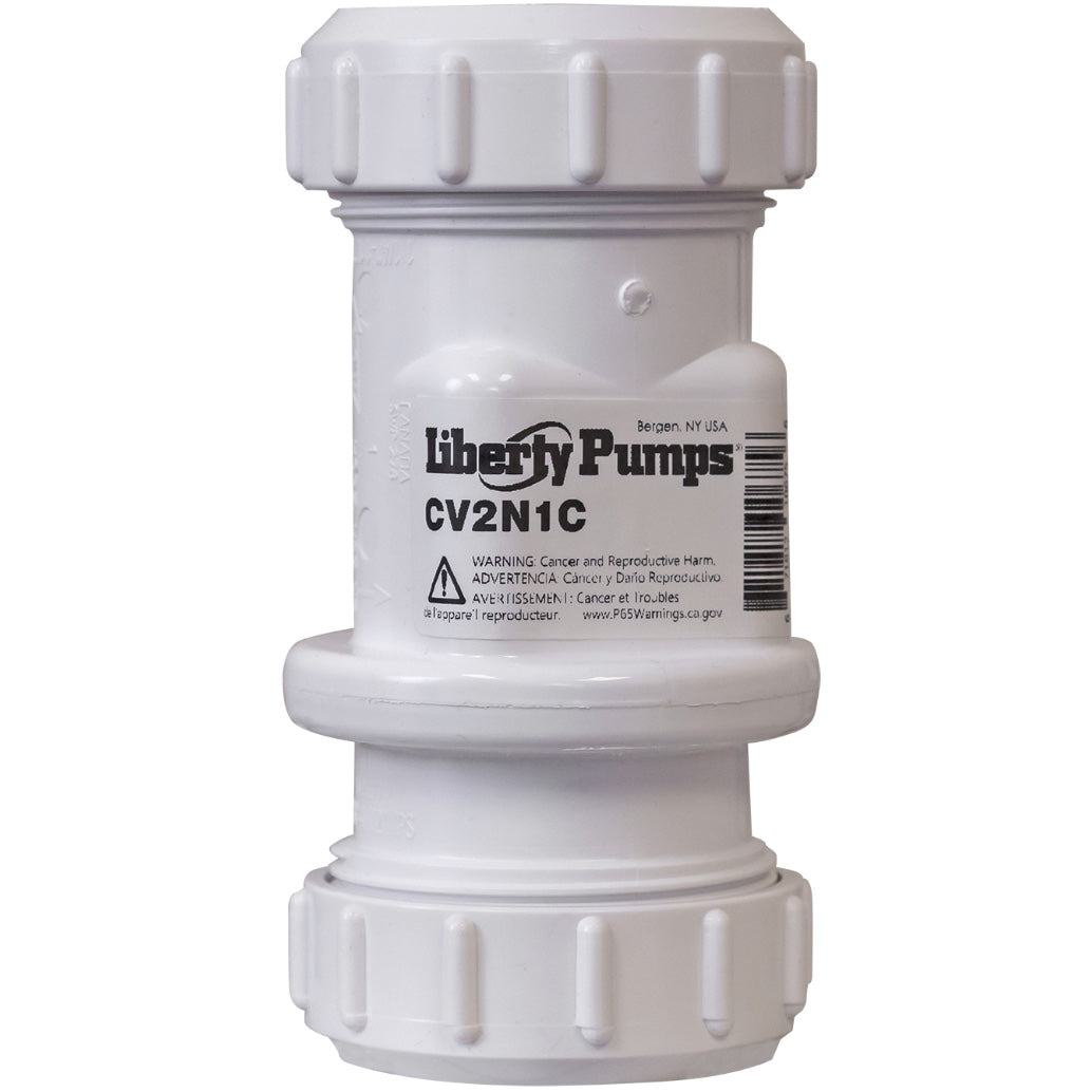 Liberty CV2N1C Heavy-Duty Compression Fit PVC Check Valve (1-1/4" and 1-1/2" Combo)