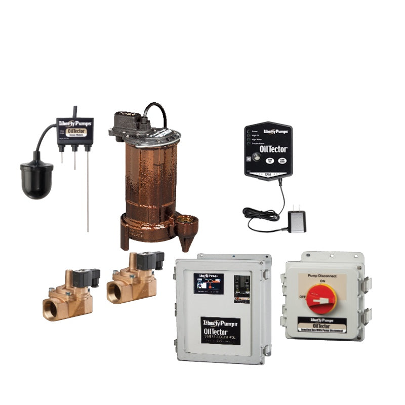 Liberty ELV280-VS Elevator Auto-Valve Series Simplex Sump Pump System with OilTector® Control & Alarm (Simplex, 1/2 HP, Single Phase, 115V, 25' Cord, No Holding Tank)