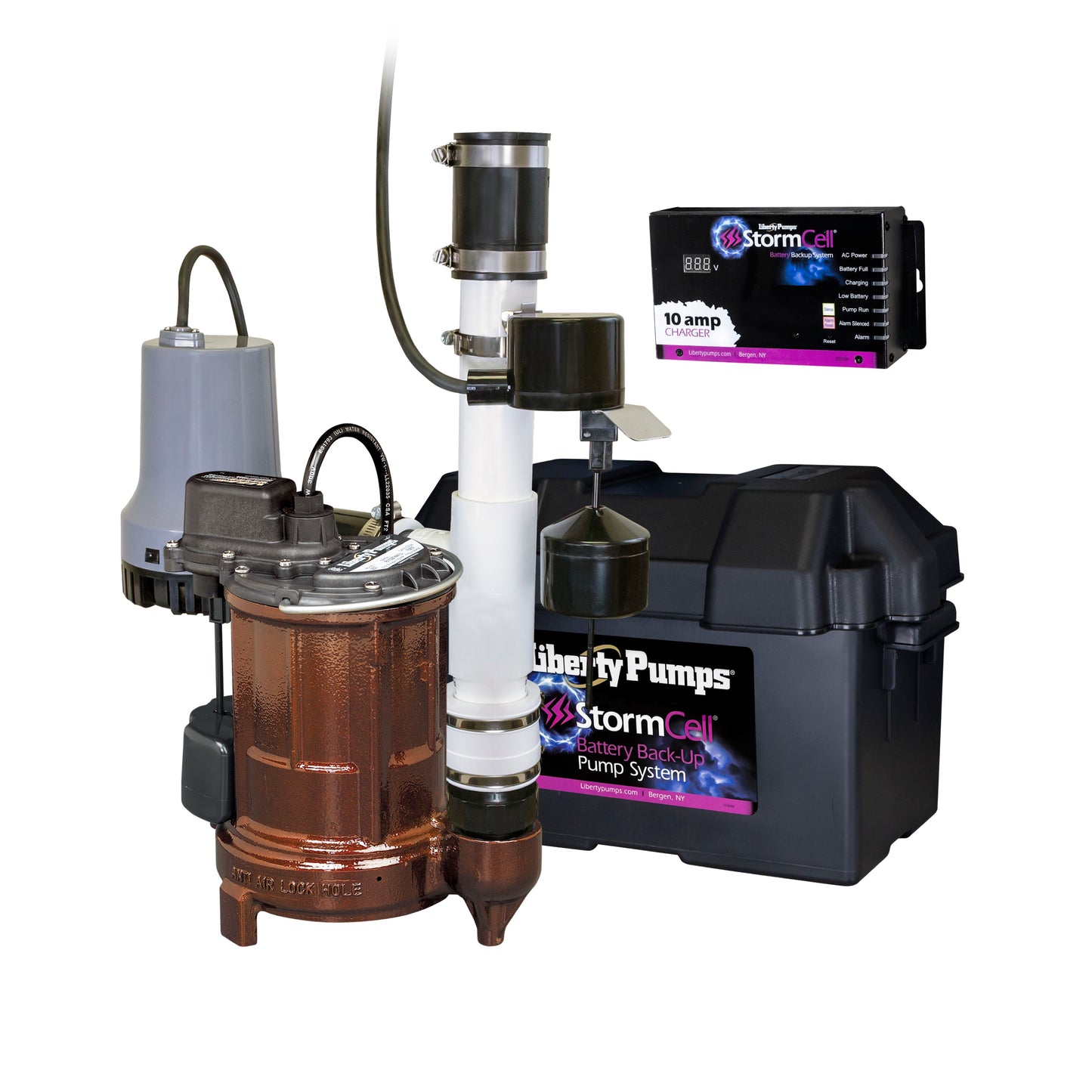 Liberty PC257-441-10A Sump Pump Combo StormCell® 441-Series (1/3 HP, Single Phase, 115V, Cast Iron)