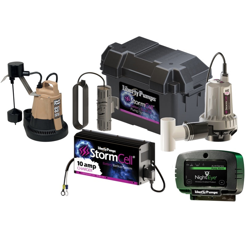 Liberty PCS37-442-10A-EYE Sump Pump Combo StormCell® 442-Series - NightEye Alarm (1/3 HP, Single Phase, 115V)