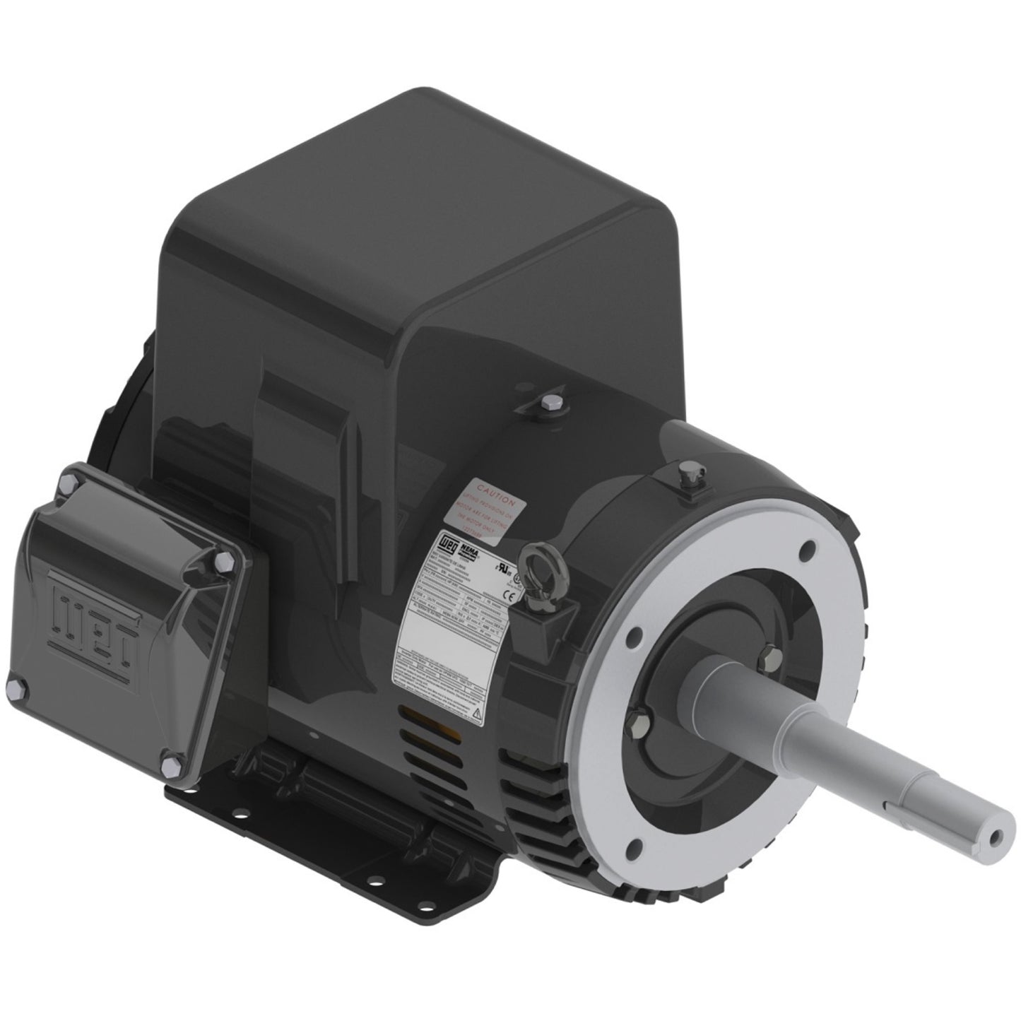 WEG 00536OS1B184JP-S Electric Motor - Rolled Steel (5 HP, Single Phase, 115/208-230V, 3600 RPM, 60 Hz, 182/4JP, IC01, ODP, Foot-Mounted)