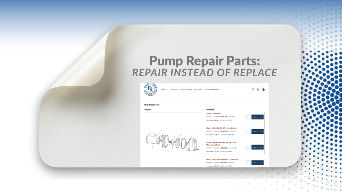 Dade Pump and De Ruiter Electric Motor pump repair and replacement parts