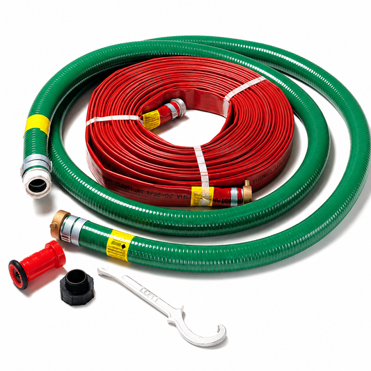 AMT 055-338 High Pressure Hose Kit – 2" x 20' Suction Hose & 1-1/2" x 100' Discharge Hose with Fire Nozzle