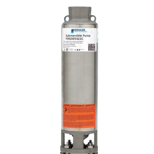 Goulds 10GS50 High Head GS Series Stainless Steel Submersible Wet End Only (5 HP, 42 Stages)