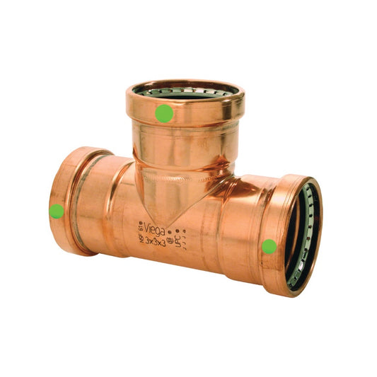 ProPress 20788 Copper Tee, 4" x 4" x 1/2"