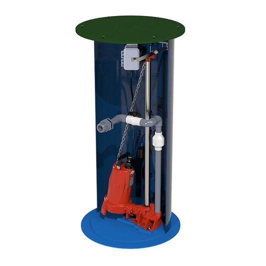 Liberty 2460LSGX202-24 Omnivore® Pre-Assembled Simplex Grinder Package (2 HP, 24" x 60" Basin, 24" Discharge Depth, 208-230V, Single Phase, Two-Stage)