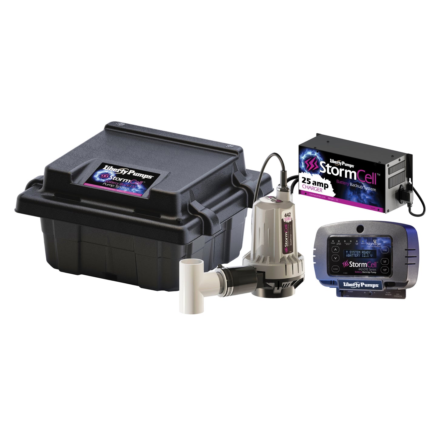 Liberty 442-25A Battery Back-Up Pump StormCell® 442-Series - Standard Alarm (25 Amp, Dual Battery)