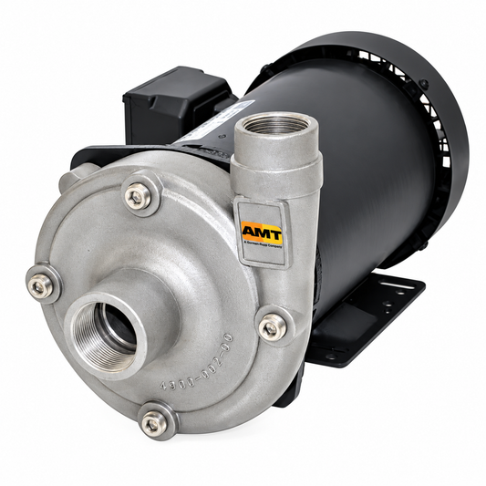 AMT 489D-98 High Head Straight Centrifugal Pump Stainless Steel (3/4 HP, 230/460V, Three Phase, TEFC, Suction 1-1/4" and Discharge 1")