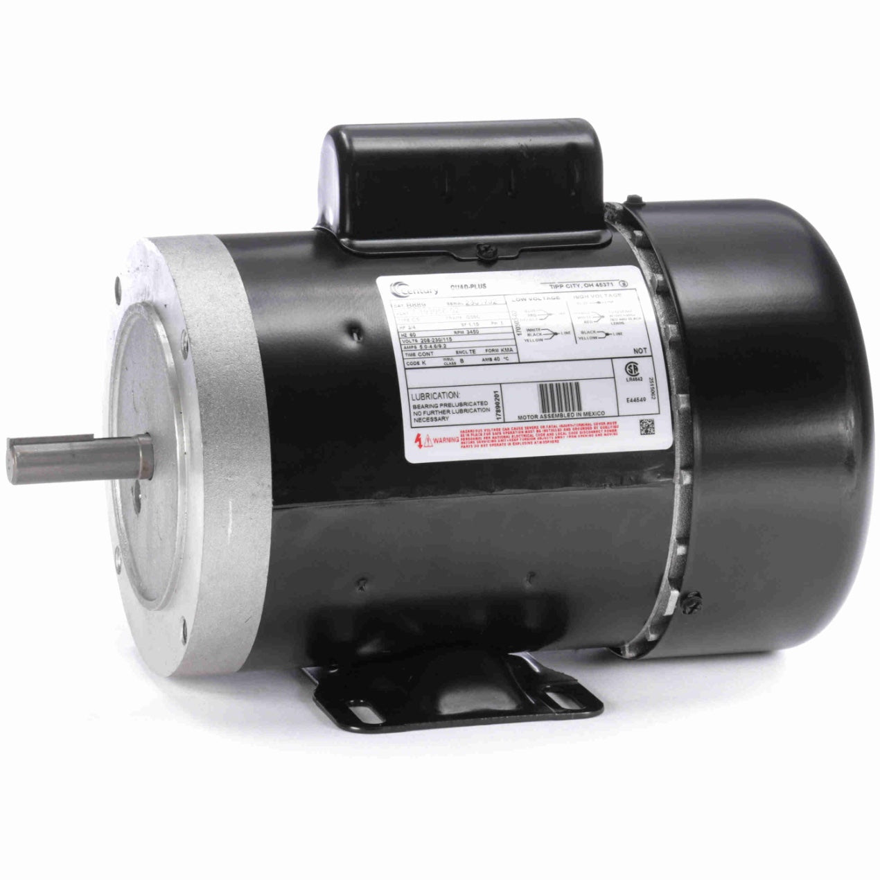 Century B889 3/4 HP General Purpose Electric Motor (Single Phase, 60 Hz, 115/208-230V, 3600 RPM, G56C, TEFC)**Clearance**