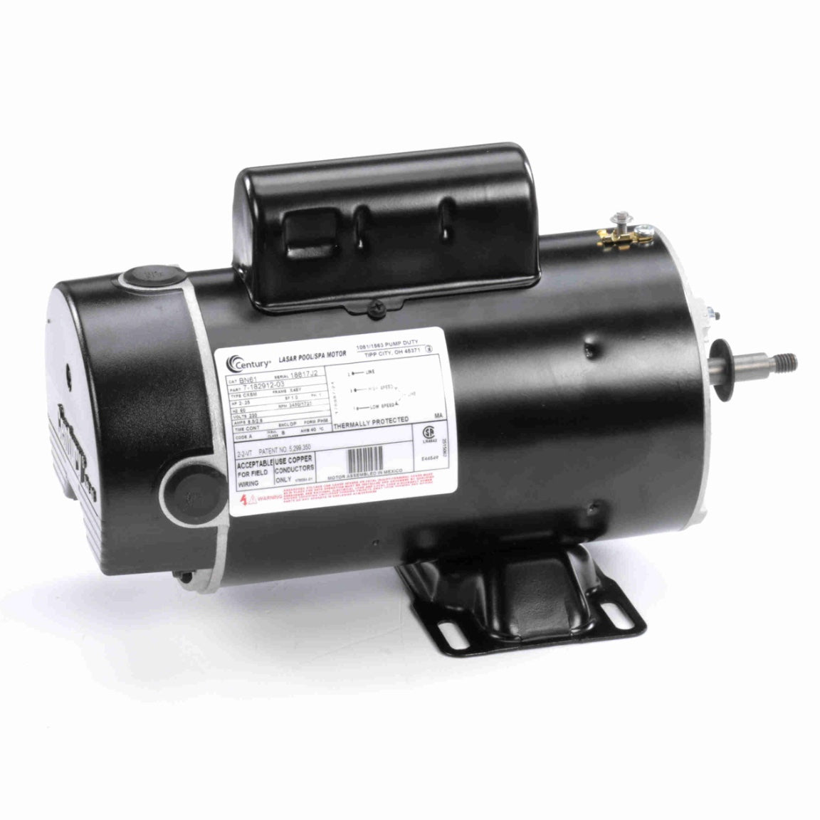 Century BN62 3-.38 HP Pool Pump Motor (Single Phase, 60 Hz, 230V, 3600 RPM, Y48Y, DP)**Clearance**