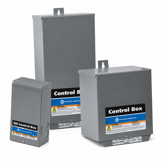 Franklin Electric 2801034915 Model CB-1/3-230-60-Q, Quick Disconnect Submersible Motor Control Box (1/3 HP,  230V, Single Phase)