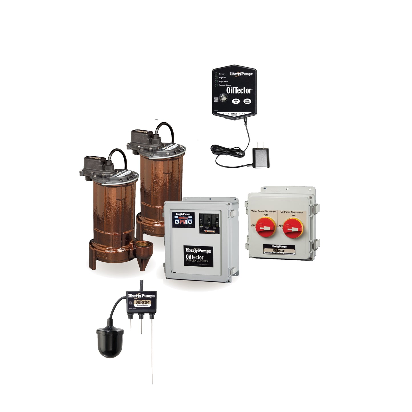 Liberty ELV280HV-D Elevator Duplex-Series Sump Pump System with OilTector® Control & Alarm (Duplex, 1/2 HP, Single Phase, 230V, 25' Cord, No Holding Tank)
