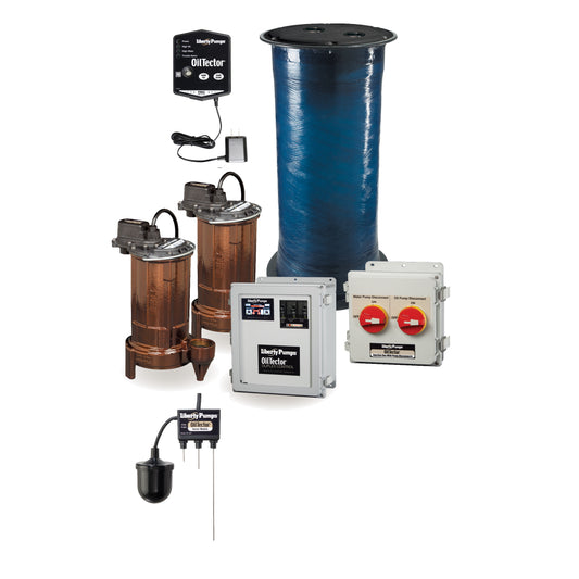 Liberty ELV280-DT Elevator Duplex-Series Sump Pump System with OilTector® Control, Alarm & 59 Gallon Holding Tank (Duplex, 1/2 HP, Single Phase, 115V, 25' Cord)