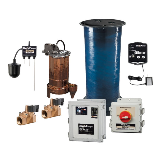 Liberty ELVFL63-VST Elevator Auto-Valve Series Simplex Sump Pump System with OilTector® Control, Alarm & 59 Gallon Holding Tank (Simplex, 6/10 HP, Three Phase, 230V, 25' Cord)