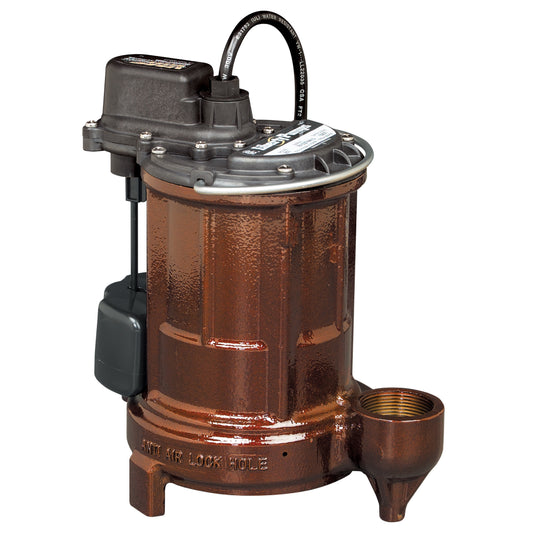 Liberty 257-2 Powder Coated Cast Iron Submersible Sump/Effluent Pump (1/3 HP, Single Phase, 115V, Automatic, 25' Cord)