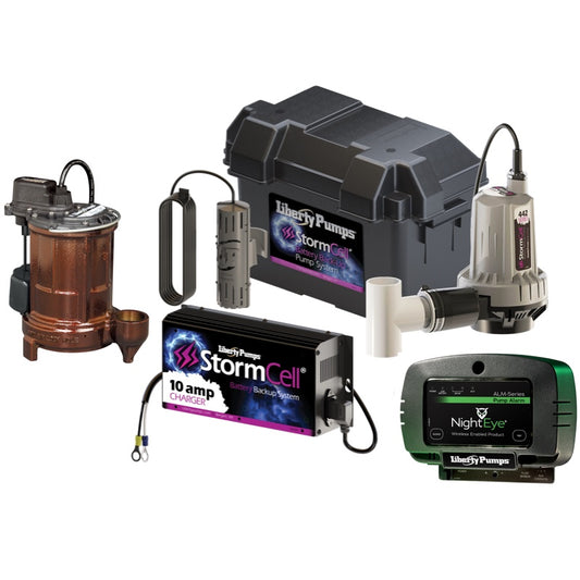 Liberty PC257-442-10A-EYE Sump Pump Combo StormCell® 442-Series - NightEye Alarm (1/3 HP, Single Phase, 115V, Cast Iron)