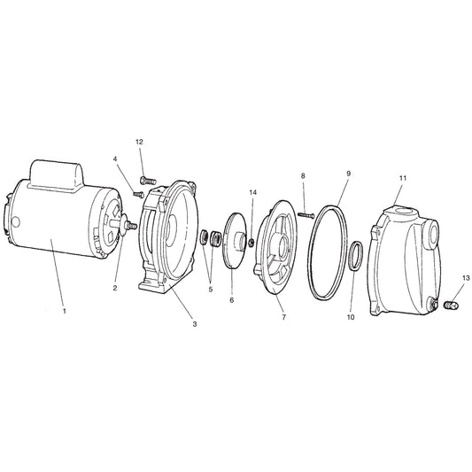 Myers QP15-01 Quick Prime Self-Priming Centrifugal Pump (1-1/2 HP, Single Phase, 115/230V)