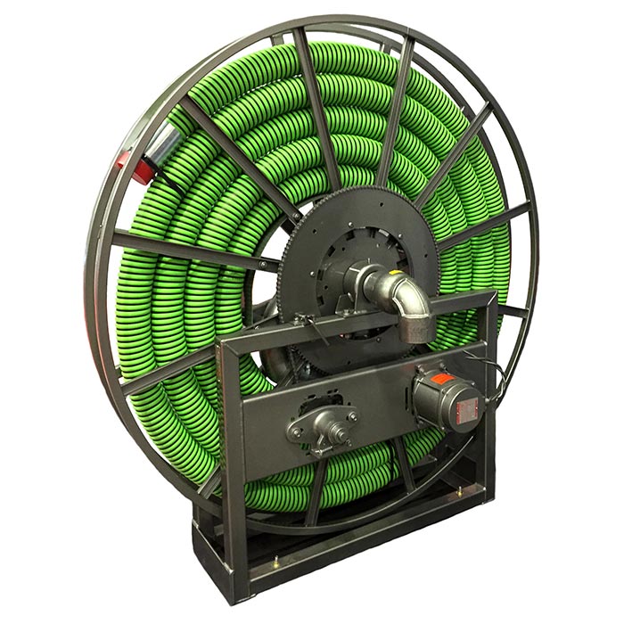 Hannay VAC-EP5420-80-82-30 12V Electric Rewind Vacuum Hose Reel (Single Wrap)